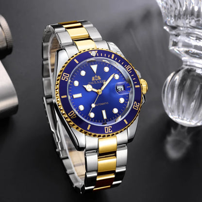 Automatic Men's Watch Mechanical Movement Stainless Steel Gold Silver Green Red Dial Date Strong Luminous Luxury Watches