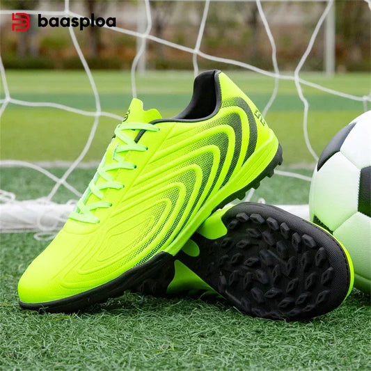 Baasploa Men's Professional Soccer Shoes Outdoor Anti-Slip Training Sport Shoes Male Light Leather Football Boots Chuteira Campo