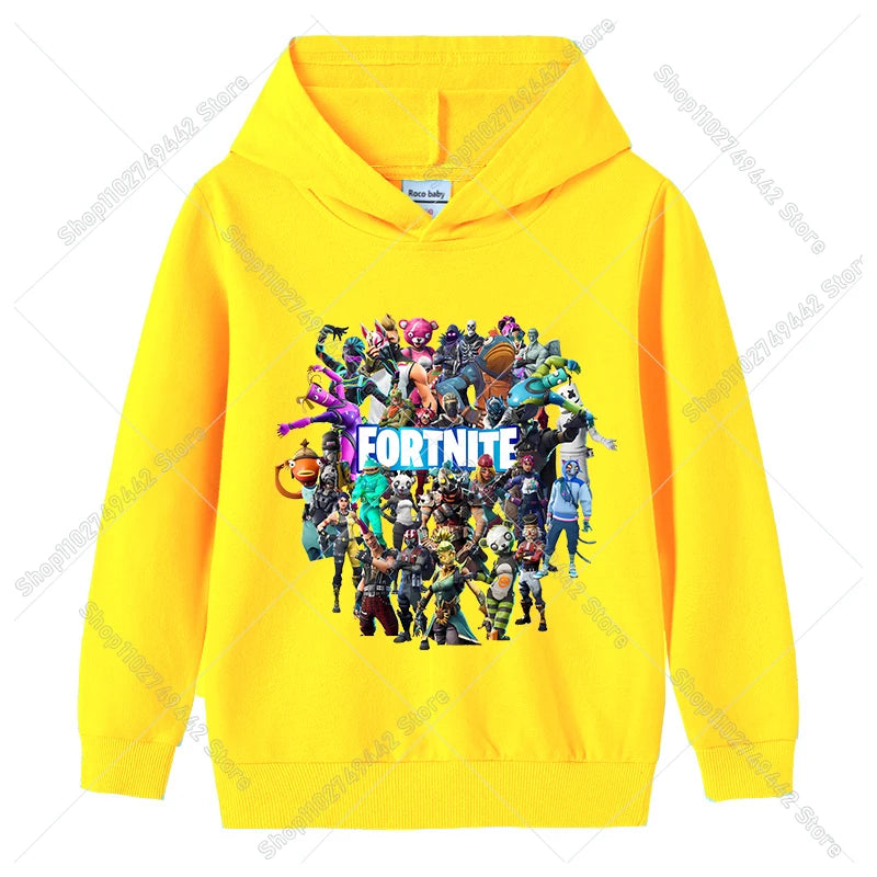 Fortnites Child Hoodies Autumn Hooded Sweatshirt for Boy Girl Thin Tracksuit Long Sleeve Pullover Tops Sportswear Kids Clothes