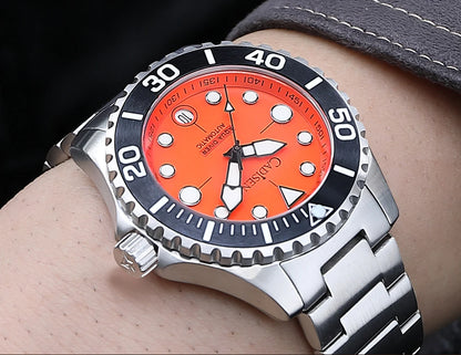 NEW 2026 CADISEN AQUA DIVER Brand Luxury Men Watches Automatic Watch Japan 8215 100M Waterproof Luminous Mechanical Wristwatch