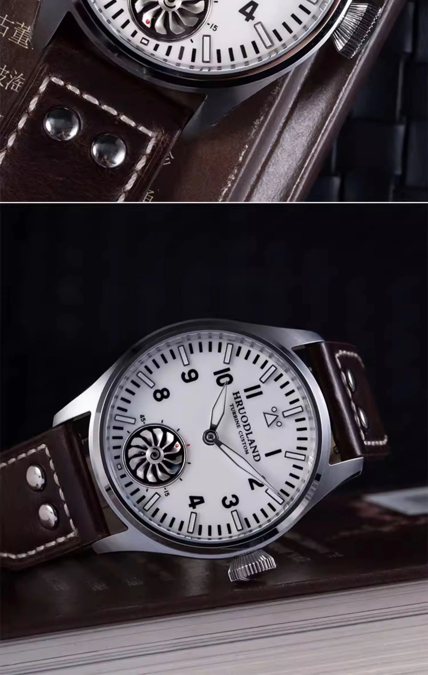 Hruodland 2025 new pilot ST3620 men's manual mechanical watch 43MM sapphire waterproof 10Bar BGW-9 retro reloj hombre