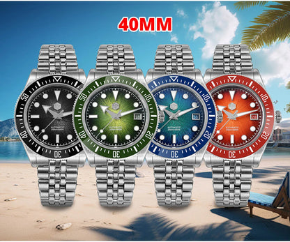 San Martin 37.5mm 40mm Men Diver Watch Miyota 9015 Enamel Dial Luxury Automatic Mechanical Wristwatch Waterproof 200m SN0148