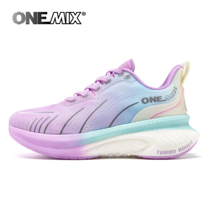 ONEMIX Nieuwe hardloopschoenen met demping voor heren, geschikt voor intensieve hardlopers, met veters, sportschoenen voor dames, antislip, outdoor, atletische herensneakers