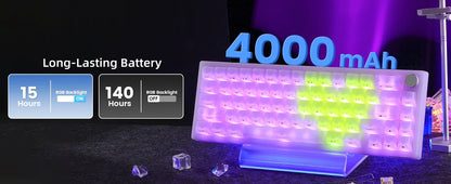 Womier Q61 V2 Wireless 65% Mechanical Keyboard with Knob VIA Programmable Support Tri-Mode BT/2.4G/USB-C Hot-Swap RGB for Mac/PC