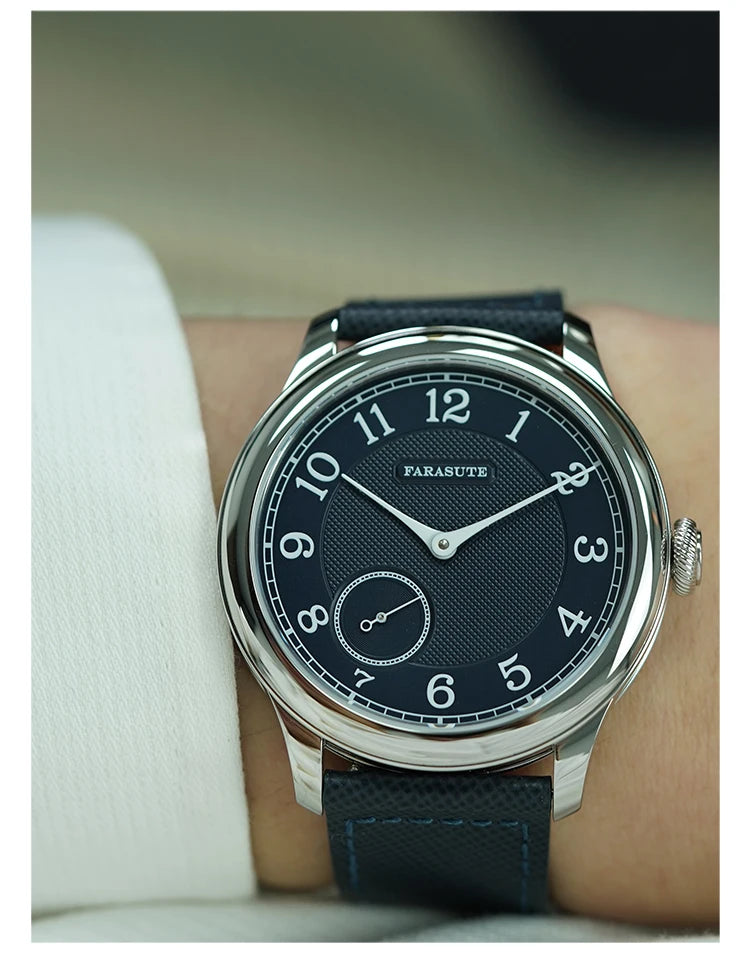 FARASUTE NEW Machinery Men Watch Salmon Dial St17 Manual Mechanical Watch Small Second Vintage Bonklip Bracelet