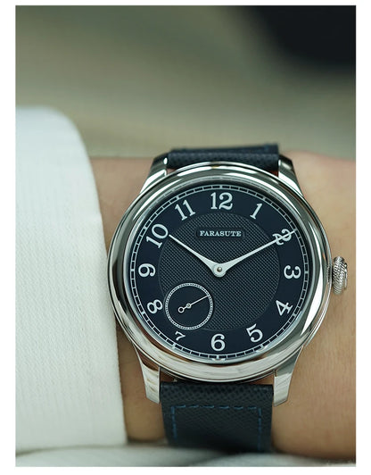 FARASUTE NEW Machinery Men Watch Salmon Dial St17 Manual Mechanical Watch Small Second Vintage Bonklip Bracelet