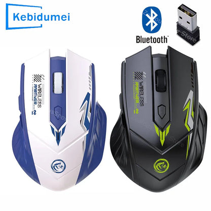 Mouse gaming wireless 2.4G USB silenzioso Dual Mode Bluetooth ricaricabile 1600DPI per PC e laptop