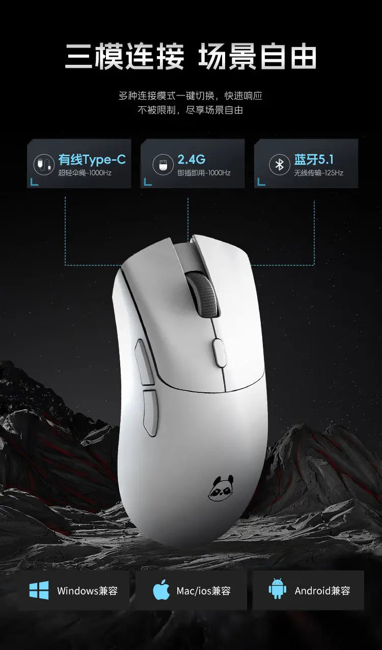 Mouse wireless Metaphyuni Metapanda P1 Pro Max Paw3395L, latență redusă, ușor, pentru e-sports și gaming, ergonomic, cadou pentru gamer PC