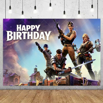 Fortnite Game Theme Birthday Party Decoration Background Fortnite Gamer Banner Boys Girls Photography Supplies Backdrop Kid Gift