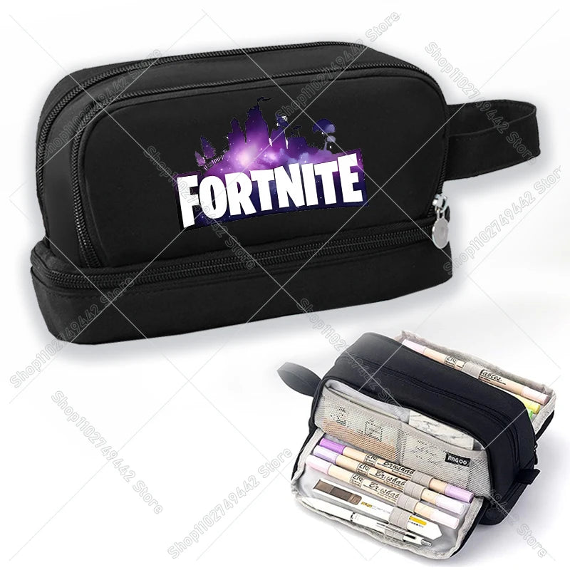 Game Anime Fortnites Student Pencil Case Cute Boy Girl Pencil Bag High-capacity Pencilcase Nylon Pen Case School Kids Stationery