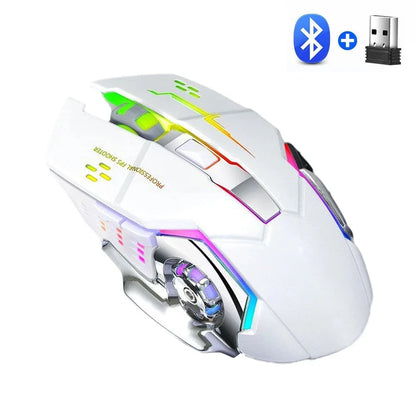 EMTRA Bluetooth Wireless Mouse 2.4G USB Mechanische Maus mit Hintergrundbeleuchtung, leise, wiederaufladbare Gaming-Maus, Laptop- und Computerzubehör