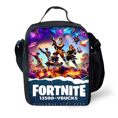 Hot Game Child School Backpack with Lunch Bags, Design-F-FortniteS Pencil Bags, School Bags for Boys Girls Best Gift