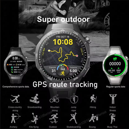 2025 GPS Smartwatch for Men  HD AMOLED Display, Bluetooth Calling, Heart Rate Monitor, GPS Motion Tracking & Waterproof Design