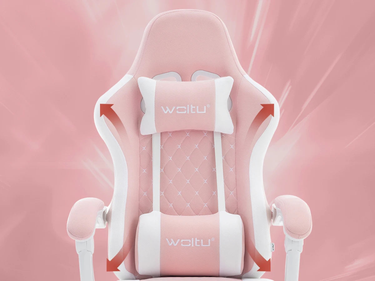 WOLTU Swivel Computer Chair with Massage Function Ergonomic Office Chair with Pillow & Footrest Height Adjustable Gaming Chair