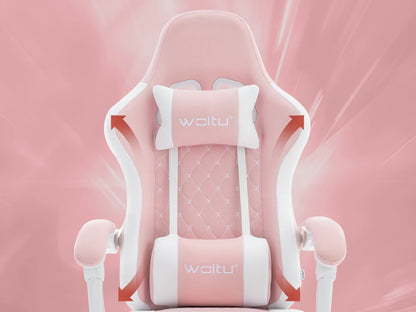 WOLTU Swivel Computer Chair with Massage Function Ergonomic Office Chair with Pillow & Footrest Height Adjustable Gaming Chair