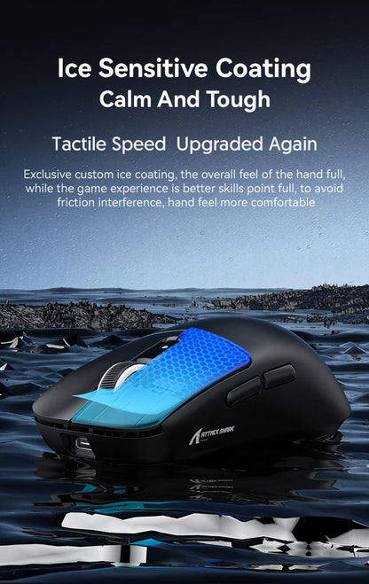 ATTACK SHARK R6 PAW3950MAX Wireless Gaming Mouse, 39g Ultralight, 8KHz Polling Rate, 42,000 DPI, Tri-Mode Bluetooth & 2.4G Gaming Mouse