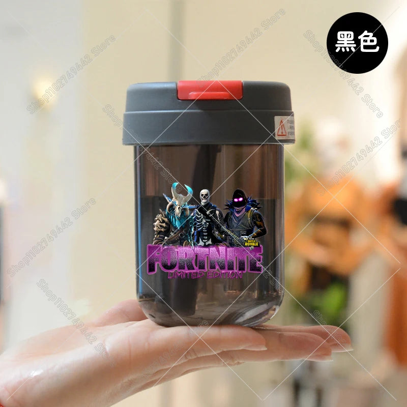 Game Fortnites Mini Straw Cups School Student Plastic Water Bottle Children Leak-proof Coffice Milk Cups Travel Outdoor Office