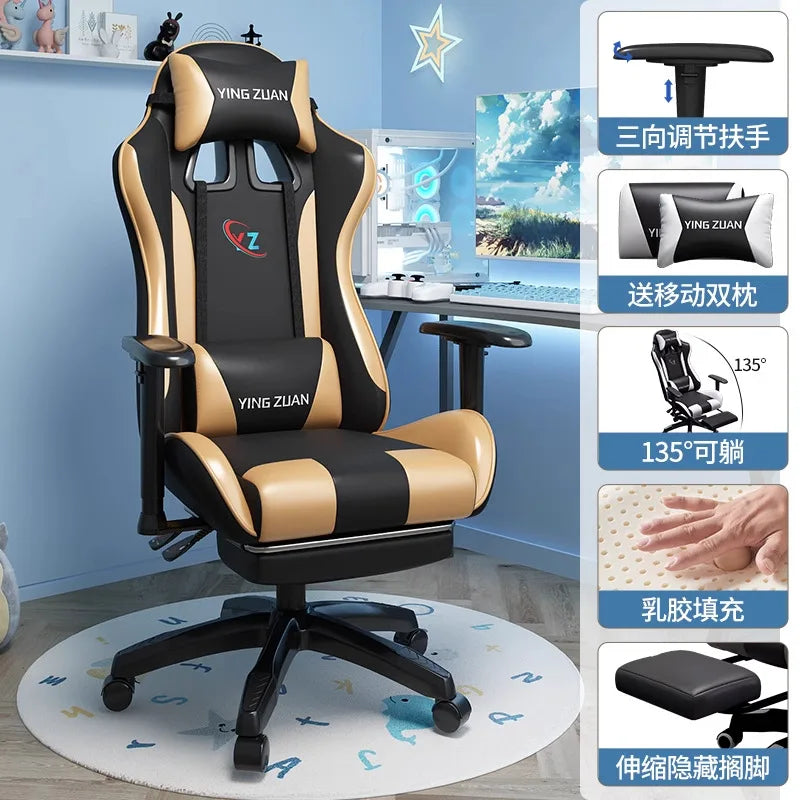 Gaming-Stuhl Computerstuhl Bequemer verstellbarer Sitz Game LIVE Studentenwohnheim Zuhause Ergonomie für langes Sitzen