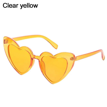 Heart Sunglasses Rimless Metal Frame Heart Shaped Sunglasses Gradient Lens Love Heart SunGlasses Women Eyewear UV400 Protection