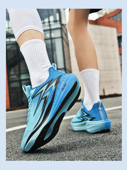 Ténis de corrida com placa de carbono para maratona, para homem e mulher, desportivos, respiráveis, leves, confortáveis e antiderrapantes