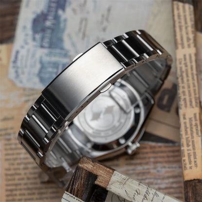 Proxima PX1697 39mm Men Watch White Enamel Dial Bubble Sapphire PT5000 SW200 Automatic Mechanical Vintage Watches 20Bar Luminous