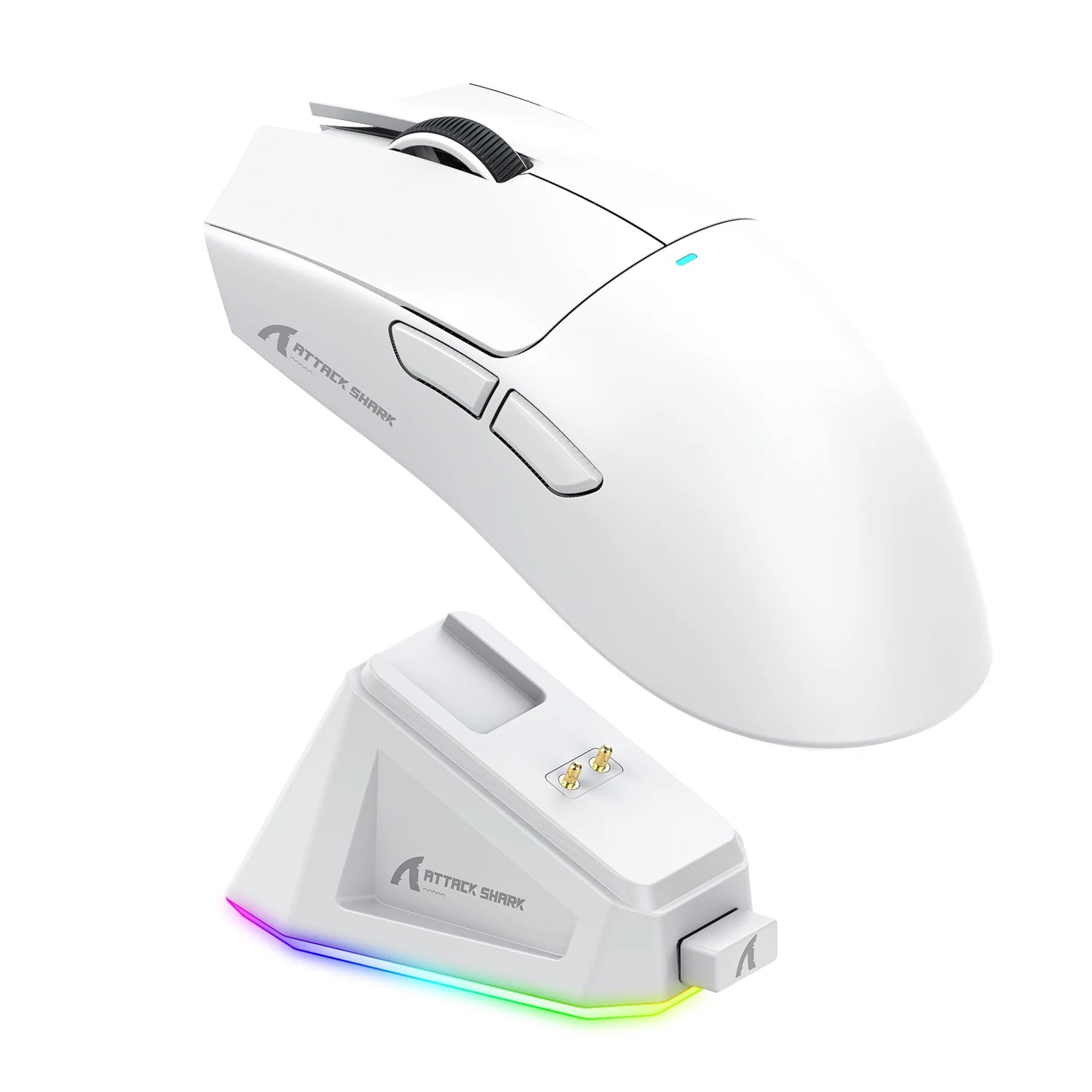Attack Shark X11&R1 třirežimová bezdrátová Bluetooth myš s nabíjecí základnou, RGB, ergonomická, lehká myš, příslušenství pro PC hráče