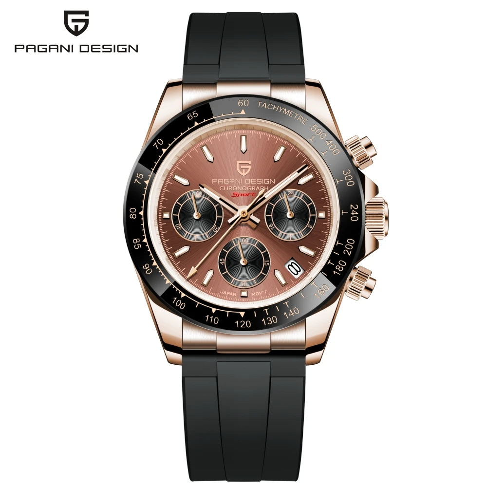 PAGANI DESIGN 40MM V2 Sky Blue Dial Classics Men Quartz Watches Sapphire Retro Chronograph Stainless Steel Waterproof Watch Men