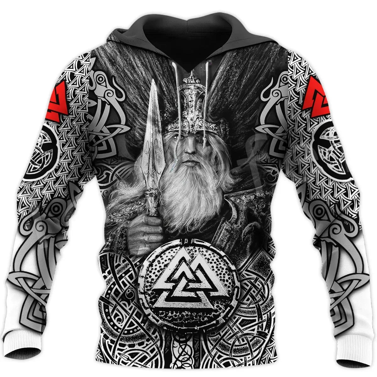 2023 New Autumn Men's Hoodie Wolf Print 3D Sweatshirts Urban Trendy All-Match Oversized Tops Poleron Hooded Clothes Men's Clothing