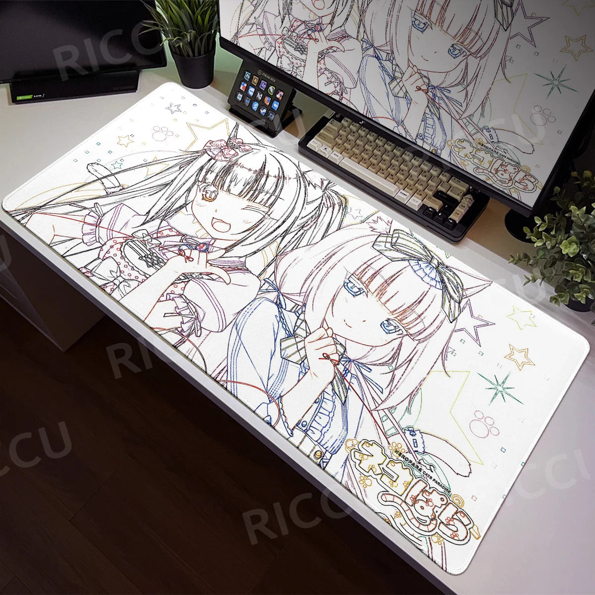 Nekopara XXL Home HD Computer Desk Mouse Anime Large Mouse Pad Office Laptop Computer Desktop Mat Game Accessories Tech