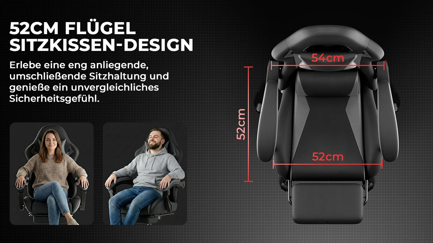 Ergonomic Gaming Chair with Lumbar Support and Headrest, Height-Adjustable Gaming Chair, PC Chair for Adults, Girls, and Boys