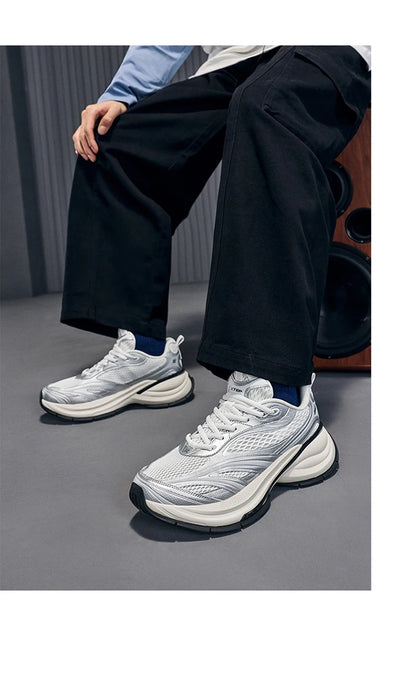 Xtep Basque 3 Men's Sneakers, Retro Fashion, Breathable Luxury Height-Increasing Sports Shoes, Spring 2026, Model 874219320001