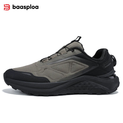 Baasploa Men Hiking Sneakers Outdoor Fashion Lightweight Breathable Shoes Male Casual Anti-Skid Wear-Resistant Climbing Shoes