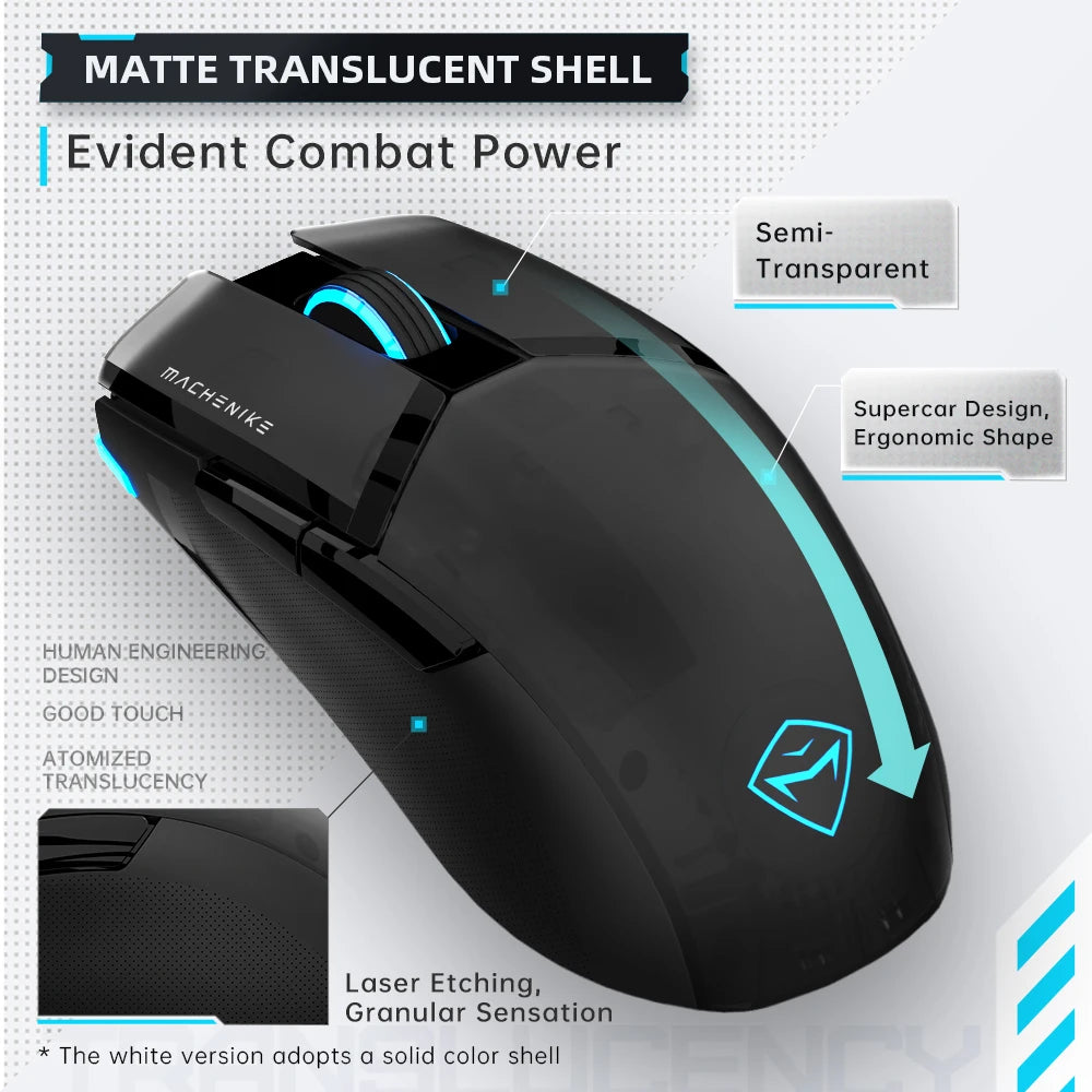 Machenike M7Pro kabelgebundene Gaming-Maus USB Instant A825 12800DPI 1000Hz 7 Tasten 65g RGB für Laptop und PC – Gamer-Maus