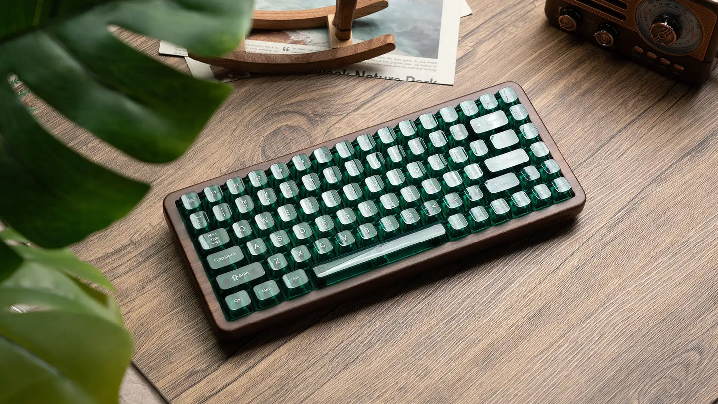 Womier WD75 QMK/VIA Wooden Gaming Keyboard 8000mAh Tri-Mode Wireless Mechanical Custom RGB Hot Swappable Keyboard