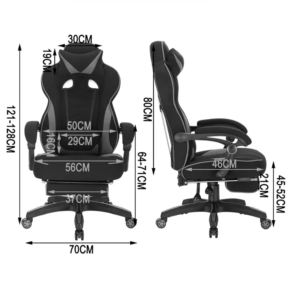 WOLTU Gaming Chair Office Computer Chair Desk Racing Chair Sports Seat with Headrest Lumbar Cushion with Footrest