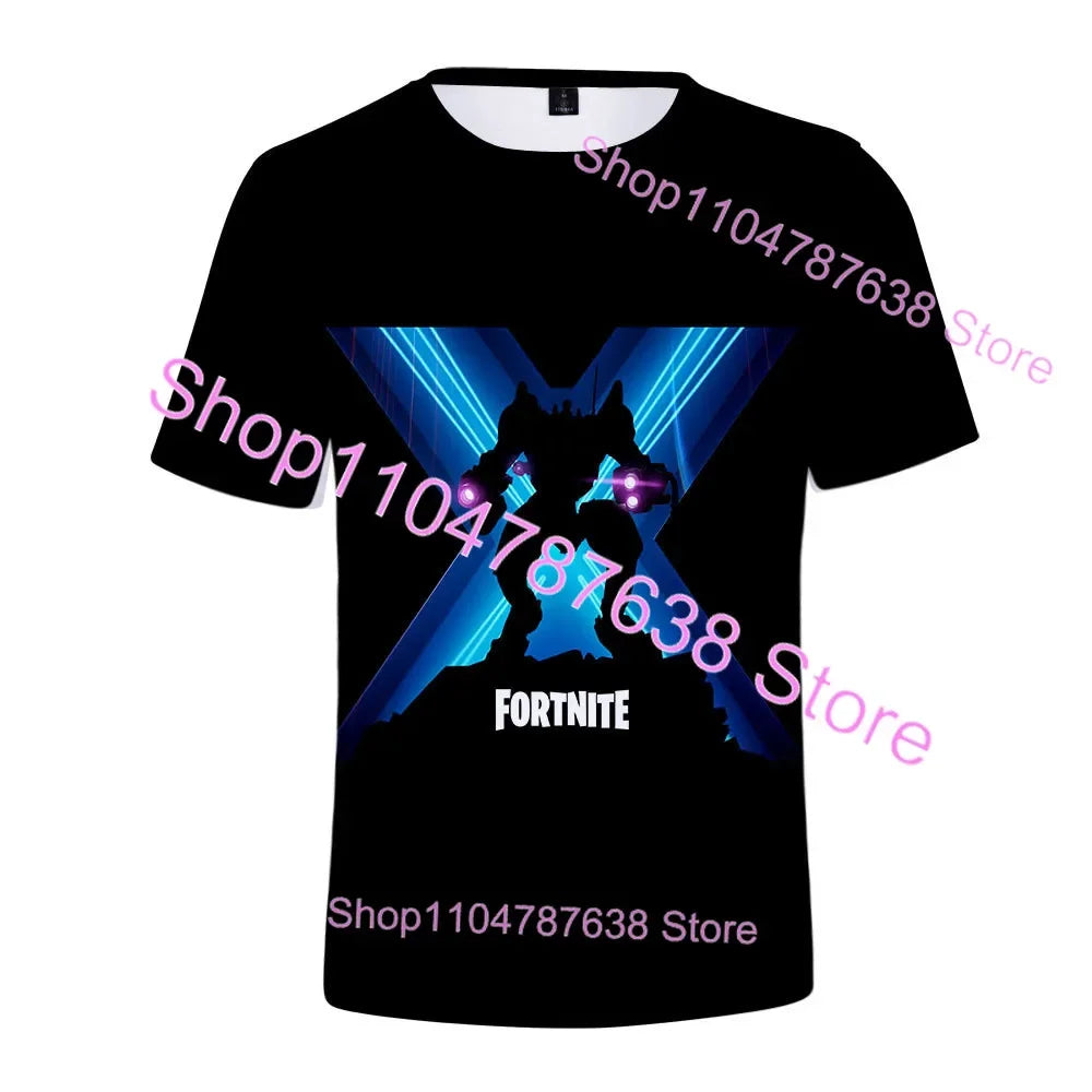 Summer T-shirt Raven Ultima Knight Fortnite T-Shirt, 3D Print Banana Peely Men’s Tee, Battle Royale Game Tops, Birthday Gifts