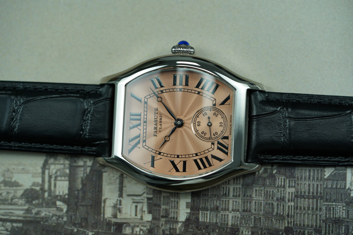 FARASUTE New Classic Hangzhou Customized Movement Manual Mechanical Watch Men's Sapphire Crystal Small Second 50m Waterproof Watch