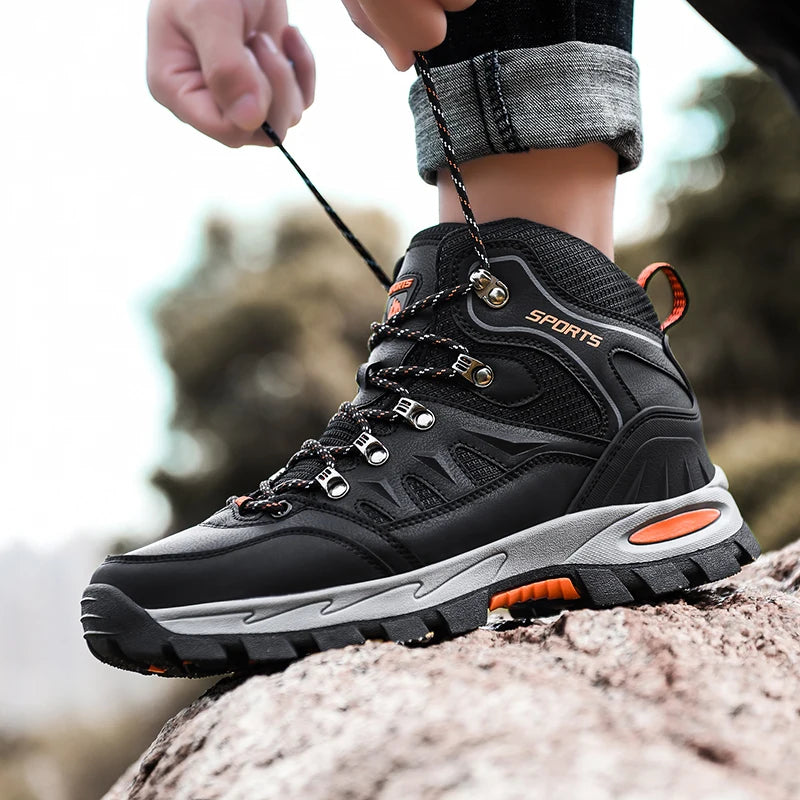 Botas de montaña impermeables para exterior, para hombre y mujer, para primavera y otoño, resistentes al desgaste, para deportes de montaña y caza.
