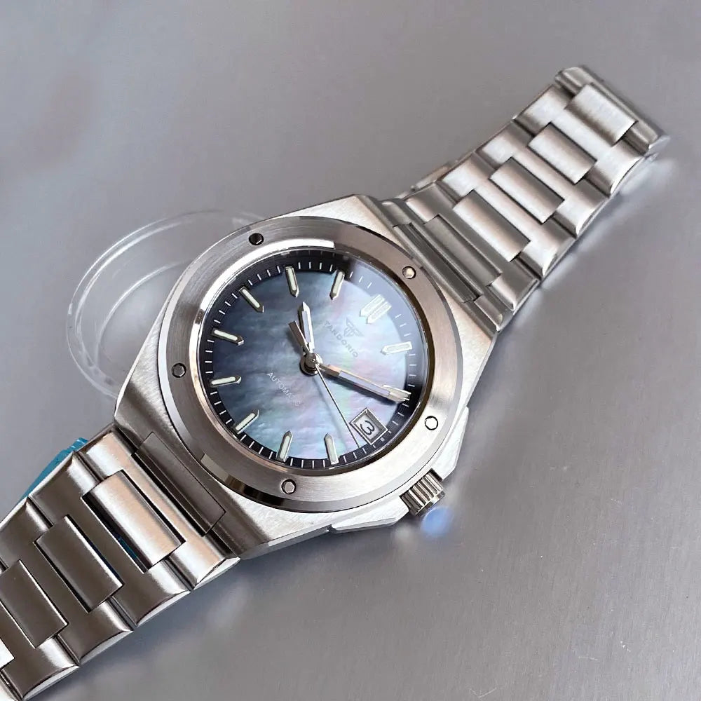 Tandorio 200M Diving 40mm Black White Shell Dial Lume NH35 Automatic Men Watch Sapphire Glass Stainless Steel Bracelet 2025