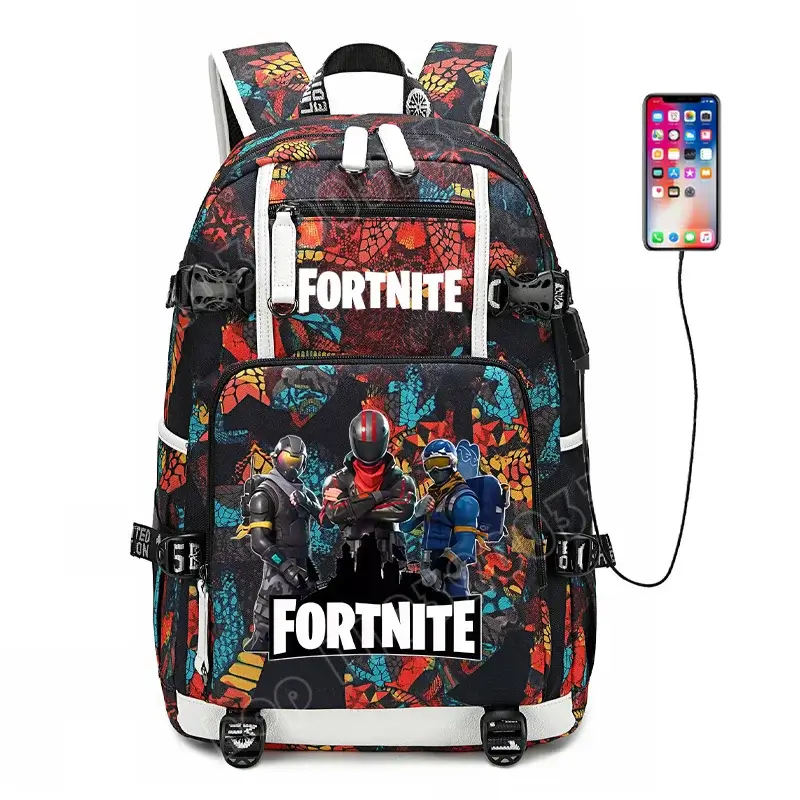 Fortnite Game Print Student Backpack Boys Girls Large Capacity School Bag Waterproof Lightweight Durable Bookbag Birthday Gift