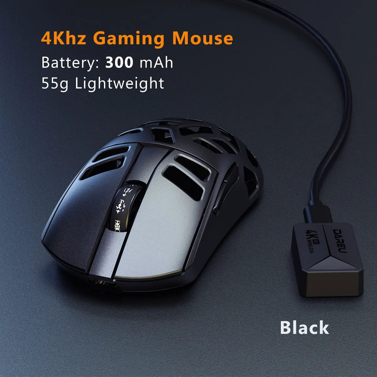 DAREU Al-mg Tri-Mode 8Khz PBT kabellose Gaming-Maus mit Schnellladefunktion PAW3950 30000 DPI, leicht, für PC-Gamer