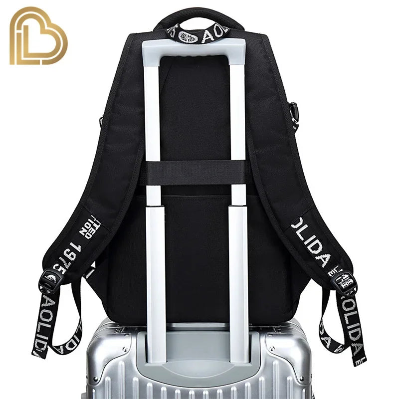 Ultima Knight F-Fortnited Battle Royale Rucksack mit USB-Ladeanschluss, Anime-Figuren und Studienfach für Schreibwaren für Schüler