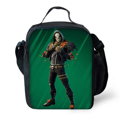 Hot Game Shooting Fortnite Child Insulated Large Capacity Bag for Boys and Girls, Student Outdoor Reusable Thermal Cooler Lunch Box