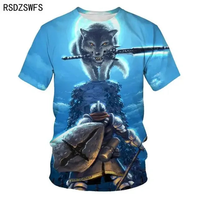 3D Fierce Animal Printed Men's Clothing Casual Fashion Wolf Pattern Short Sleeve Pullover Outdoor Daily Trend T-shirts For Men