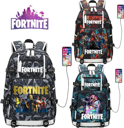 Fortnite Game Print Student Backpack Boys Girls Large Capacity School Bag Waterproof Lightweight Durable Bookbag Birthday Gift