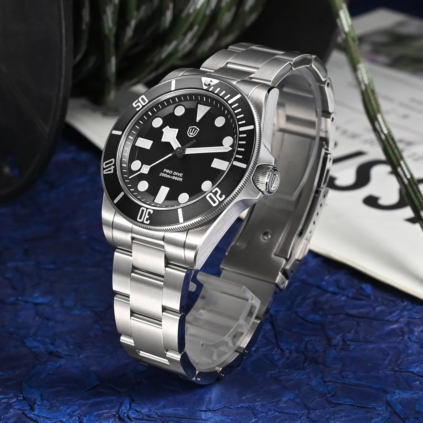 Watchdives WD1969 Pro 38mm Quartz Watch VH31 Sweep Seconds Movement 20Bar Waterproof BGW9 Blue Luminous Sapphire Glass Watches