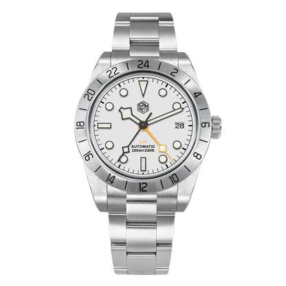 Relógio mecânico automático San Martin New 39mm NH34 BB GMT, relógio desportivo, safira, luminoso, impermeável 100m, para homem, Relogio SN0054