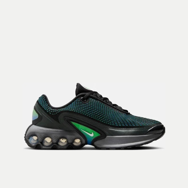 Nike Air Cushion Cushioning Fitness High-Quality Upper Training Women's Low-Top Running Shoes New Lightweight Comfortable Commuting Outdoor Sports Running Shoes Air Max Dn Black and Green Cool Color Fashion Versatile Casual S