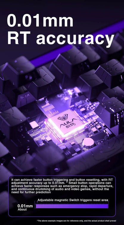 Tastiera AULA HERO 68HE con switch magnetici RGB, tastiera meccanica gaming Rapid Trigger, polling rate 8K, cablata, eSport personalizzata