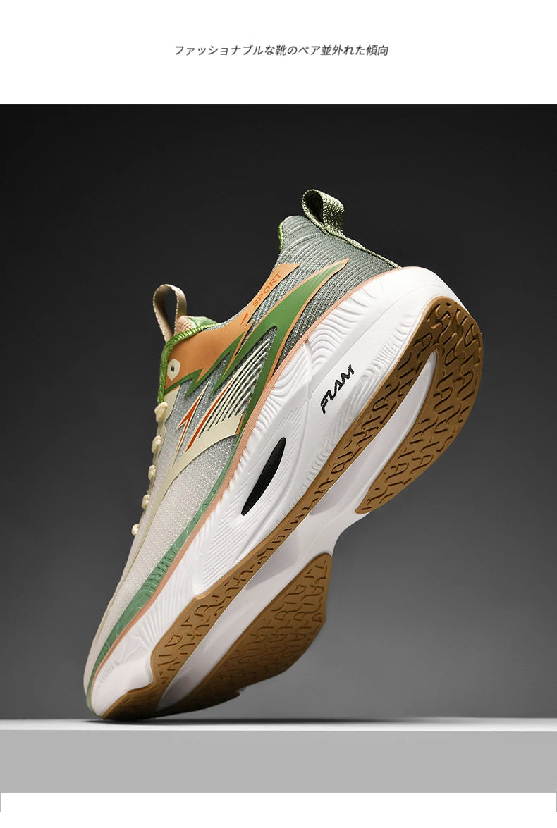 Scarpe sportive da running Marathon da uomo, con piastra in carbonio, cuscino d’aria, traspiranti e leggere, sneakers atletiche da donna comode e antiscivolo